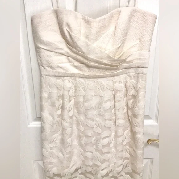BCBGMaxAzria Adrianna Strapless Dress Ivory - Picture 7 of 15